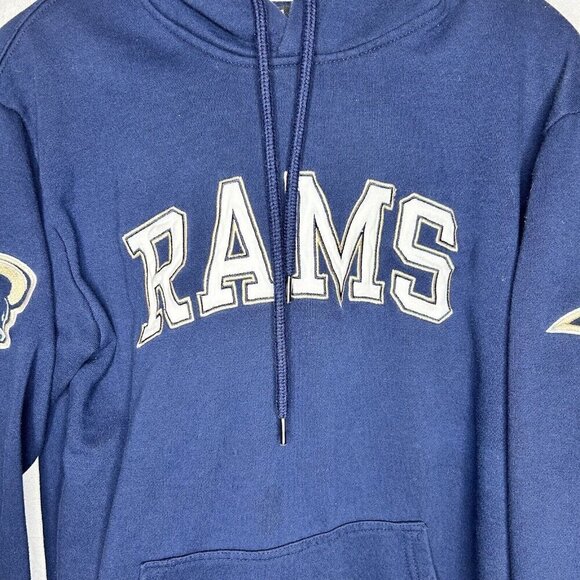 Los Angeles Rams NFL Football Men Hoodie Sweatshirt Sz XS Navy Logo Embroidered - Picture 2 of 7
